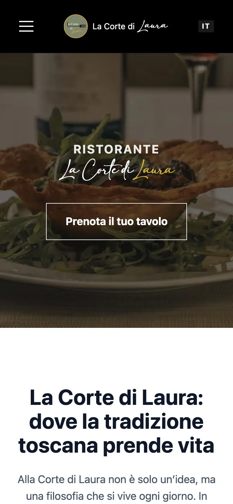 La Corte di Laura, il sito da smartphone