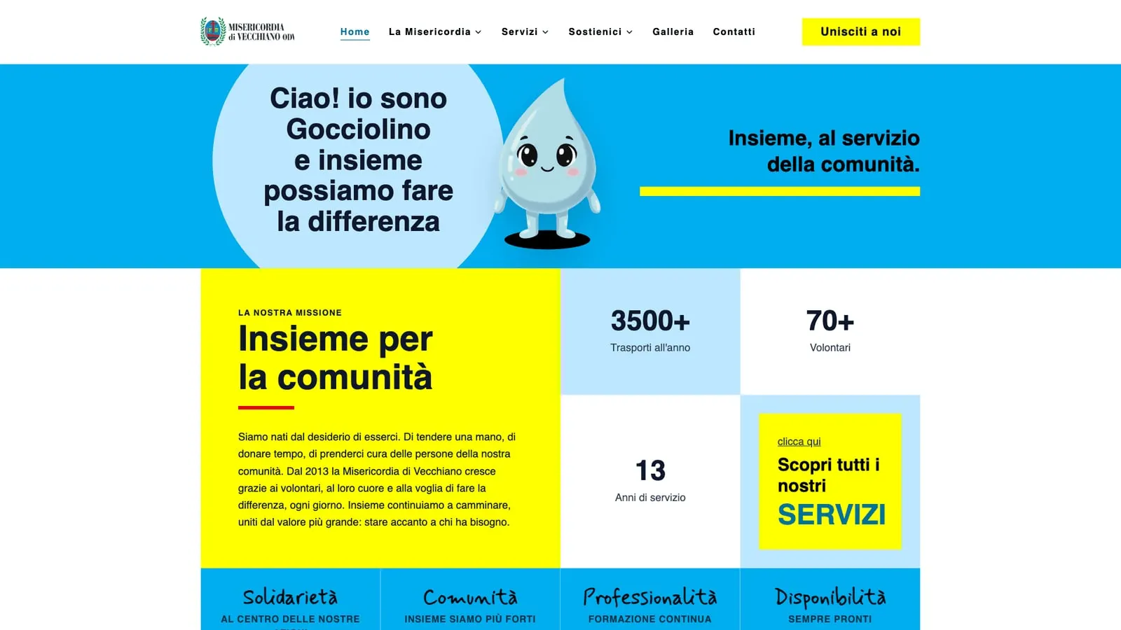 Misericordia di Vecchiano, home page del sito