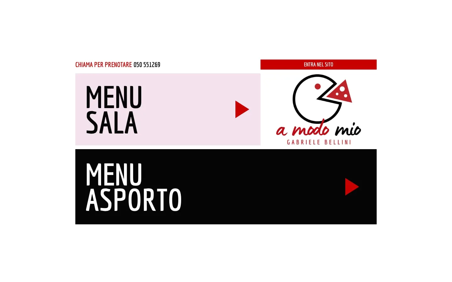 Pizzeria a Modo Mio, una sezione del sito